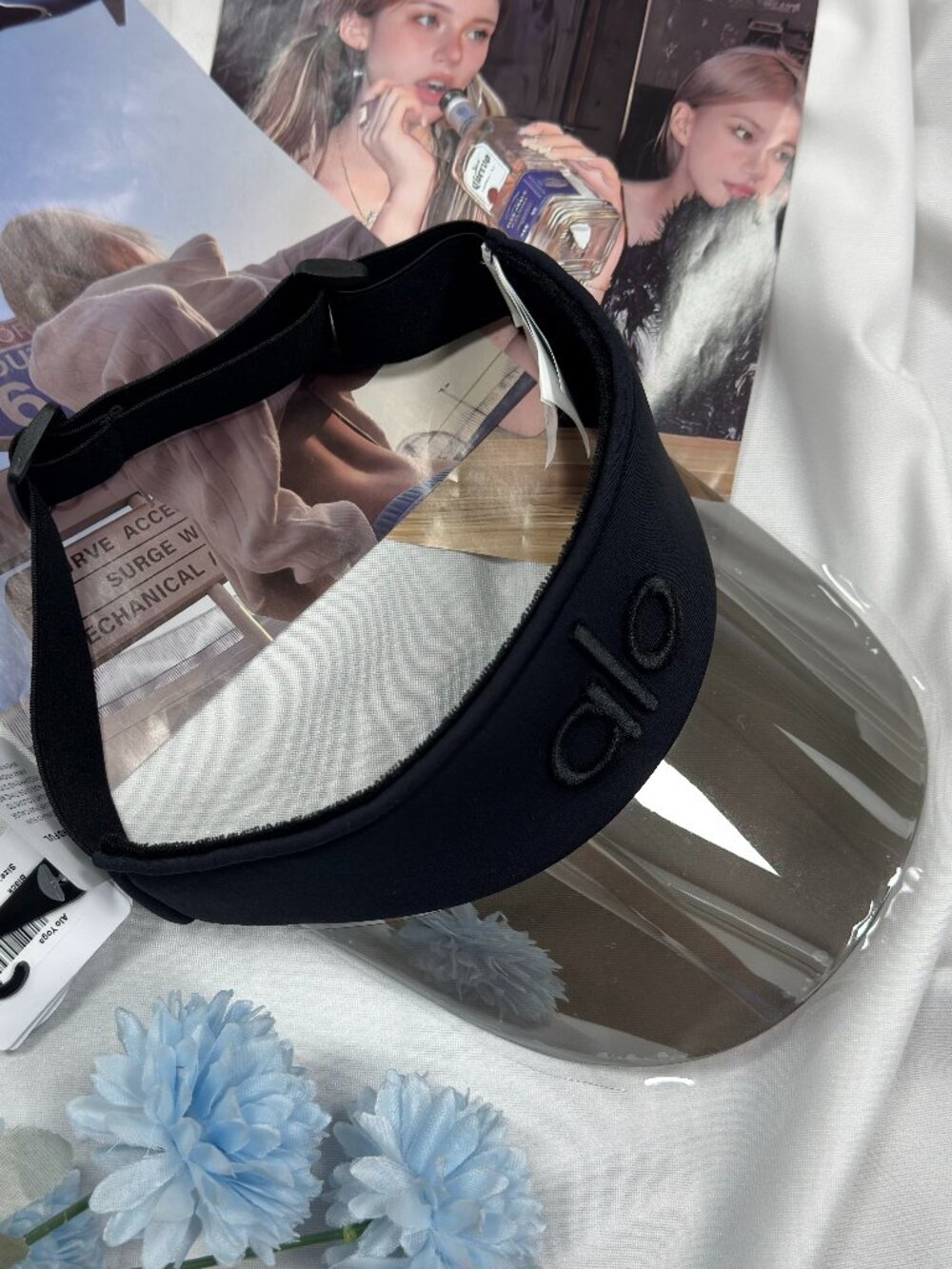 NWT🥏Alo Yoga Airlift Solar Visor Black Tennis Golf Cap🧢Minimal Sport Style - Picture 2 of 6